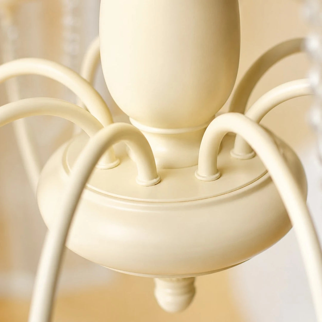 Araña francesa vintage de cristal con velas