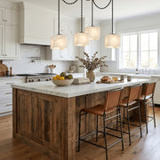 Frosted Alabaster Multi-Light Hardwired Chandelier