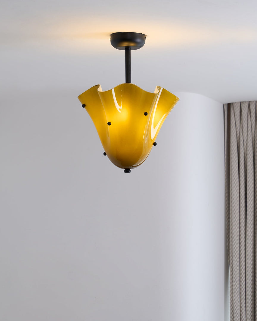 Bellina Modern Sleek Decorative Glass Shade Design Ceiling Light for Living Room, Bedroom and Dining Areas