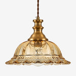Cargar imagen en el visor de la Galería, Vintage Fluted Glass Pendant Light for Kitchen &amp; Dining