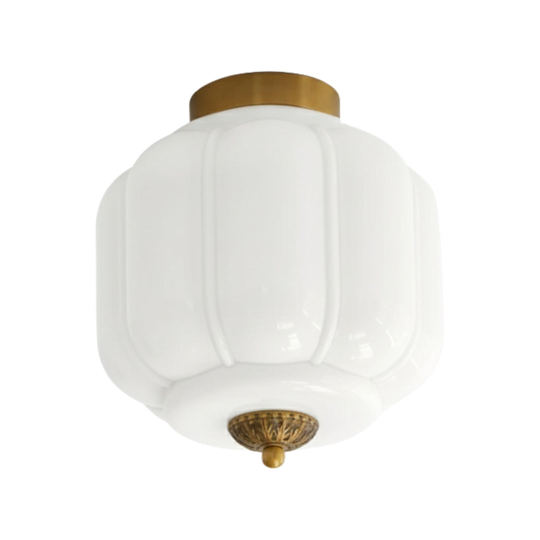 Lámpara de techo empotrada Eloise de cristal lechoso: iluminación de acento moderna con pantalla de cristal artístico 