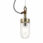 Charger l'image dans la visionneuse de galerie, Vintage industrial clear glass pendant light on white background