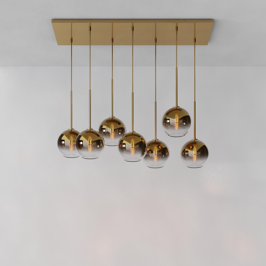 Selvion Eleganter 7-Licht Kugel Kronleuchter – Glas Pendelleuchte
