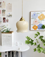 Load image into Gallery viewer, Brass Resin Petal Plug-In Pendant