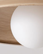 Charger l'image dans la visionneuse de galerie, Wood-Tone Metal Glass Plug-In Pendant