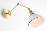 Cargar imagen en el visor de la Galería, Conique Metal Vintage Industrial Swing Arm Wall Lamp - Adjustable Dome Shade for Study
