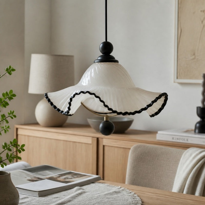 Cazelle French Vintage Wave Pendant Light – Soft Ambient Pendant Lamp for Interiors