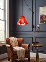 Load image into Gallery viewer, Undulating Glass Flower Plug-In Swag Pendant