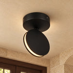 Charger l'image dans la visionneuse de galerie, Black aluminium disc LED mounted on the ceiling