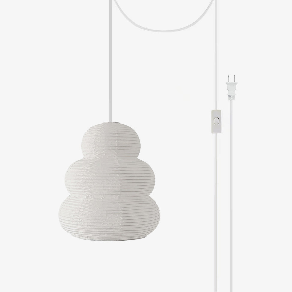 Beige Mulberry Paper Swag Pendant Light