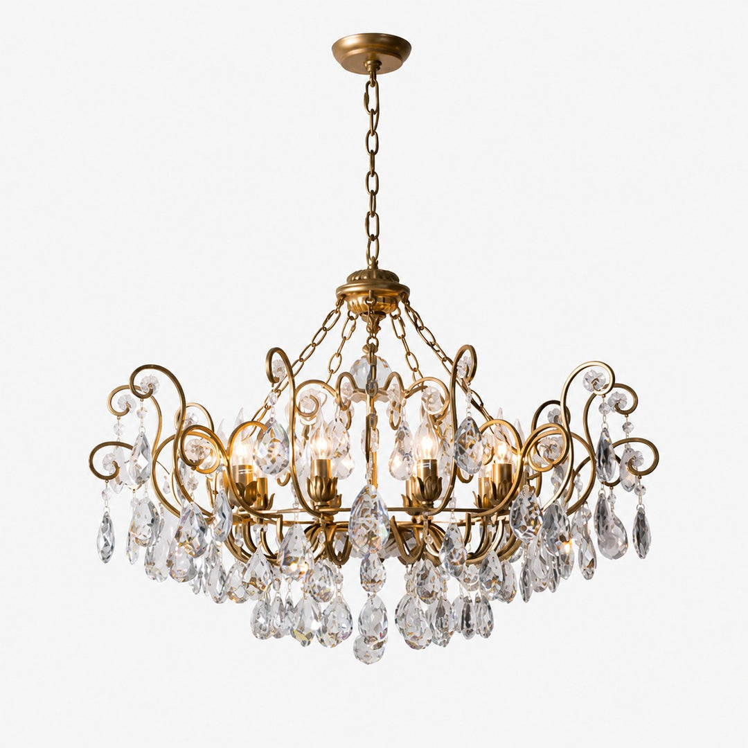French Country Crystal Basket Chandelier