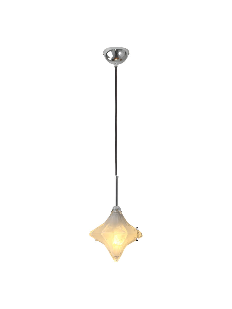 Lámpara colgante Art Déco Star de cristal esmerilado con estilo geométrico - Astris Elara 