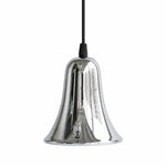 Load image into Gallery viewer, Bell-shaped chrome brass mini pendant light on a white background