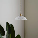 Charger l'image dans la visionneuse de galerie, Polished Brass Domed Glass Plug-In Pendant