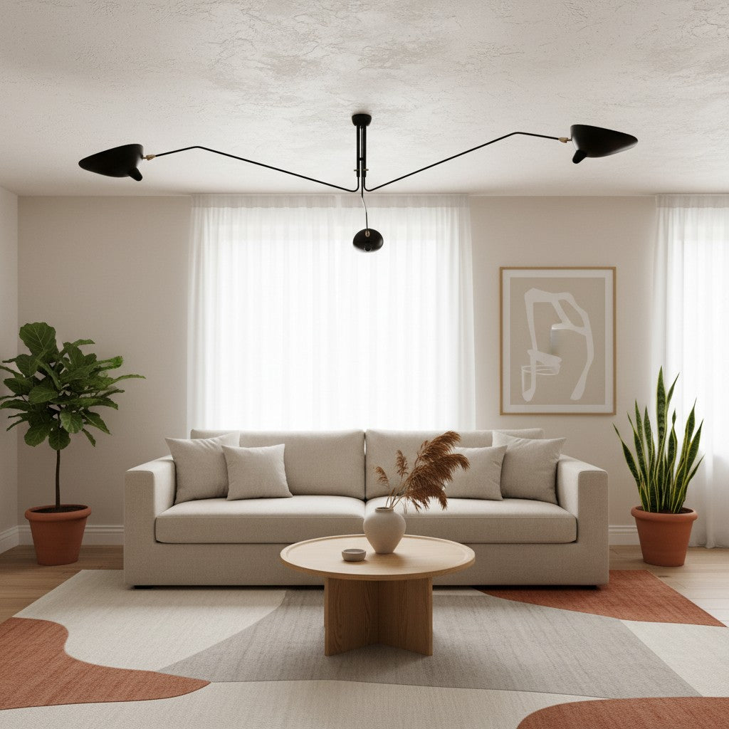 Lampe de Plafond Arclume Arc – Design Sculptural avec Bras Réglables pour Espaces Modernes N43