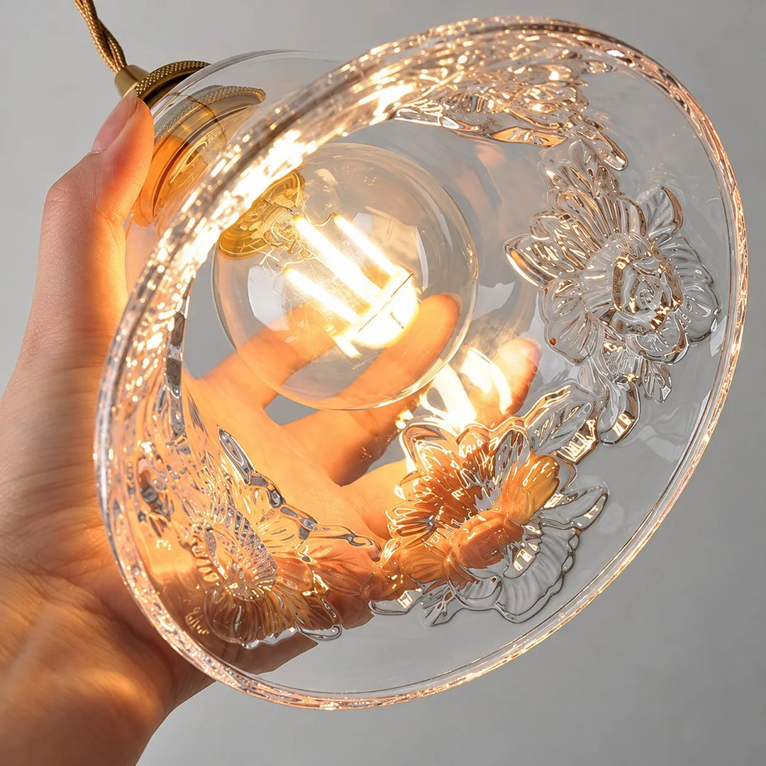 Glass Flower Vase Pendant Light