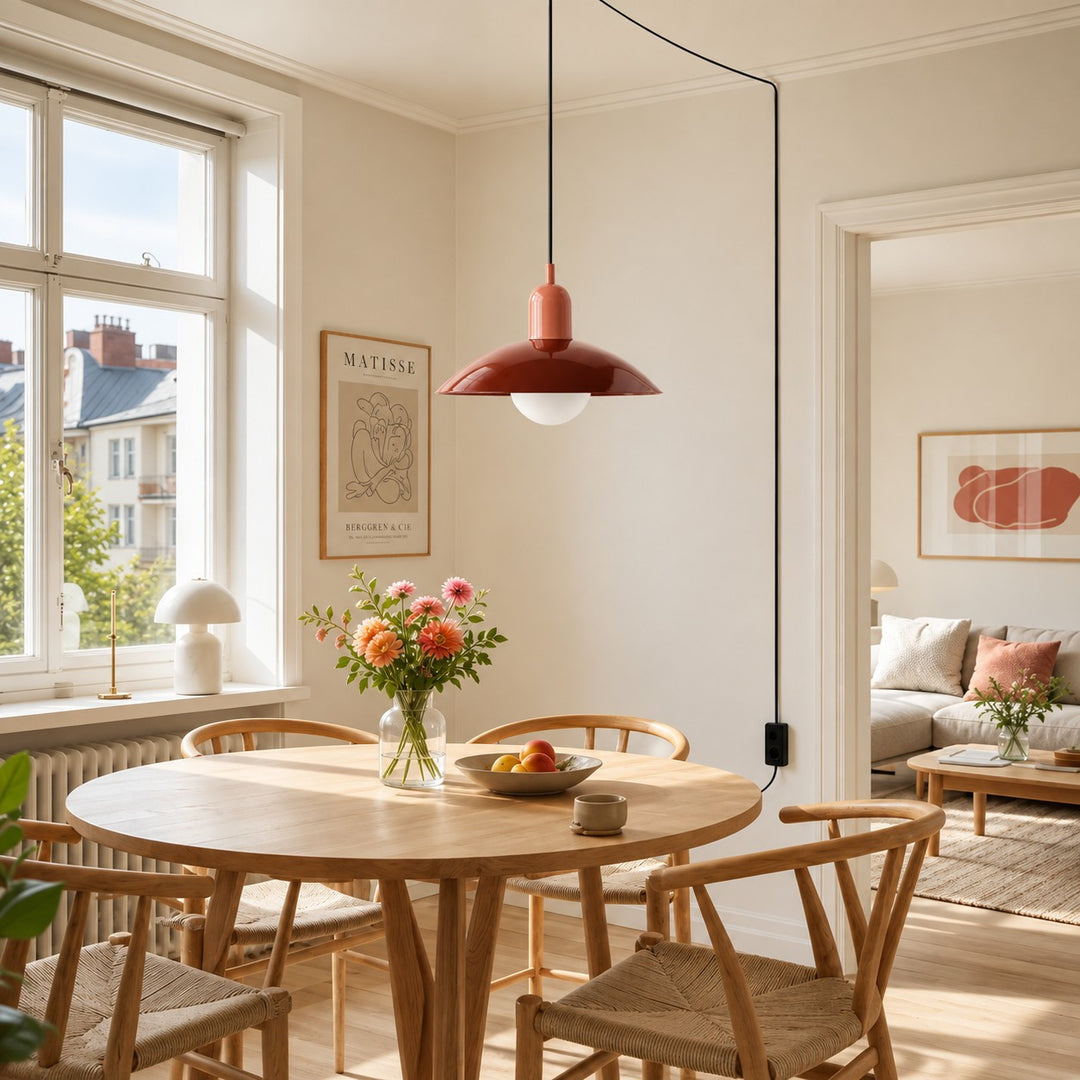 Mid Century Bauhaus Dining Room Plug-in Pendant Light