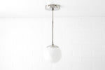 Load image into Gallery viewer, Glorica Glass White Globe Pendant Light - Mid Century Modern Glass Hanging Fixture
