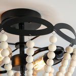 Cargar imagen en el visor de la Galería, Lámpara de techo con cúpula de cuentas Rustibea – Estilo campestre antiguo para cocina