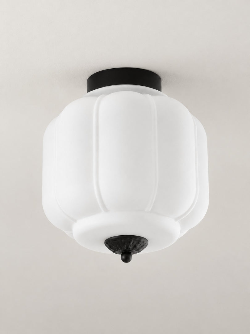 Eloise Flush Mount Milk Glass Ceiling Light – Modern Accent Lighting with Artistic Glass Shade
