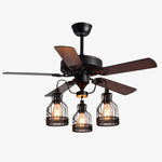Charger l'image dans la visionneuse de galerie, Style C wood blades three-light ceiling fan