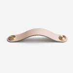 Load image into Gallery viewer, Cowhide leather and brass cabinet pull handle color and size option