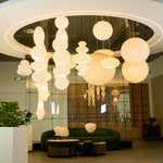 Bild in Gallery-Viewer laden, Stacked Ribbed Paper Swag Pendant Light