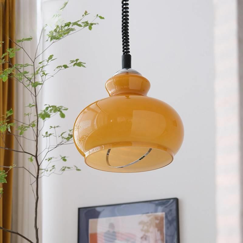 Lunea Nordische Verstellbare Retro Creme Glas Pendelleuchte