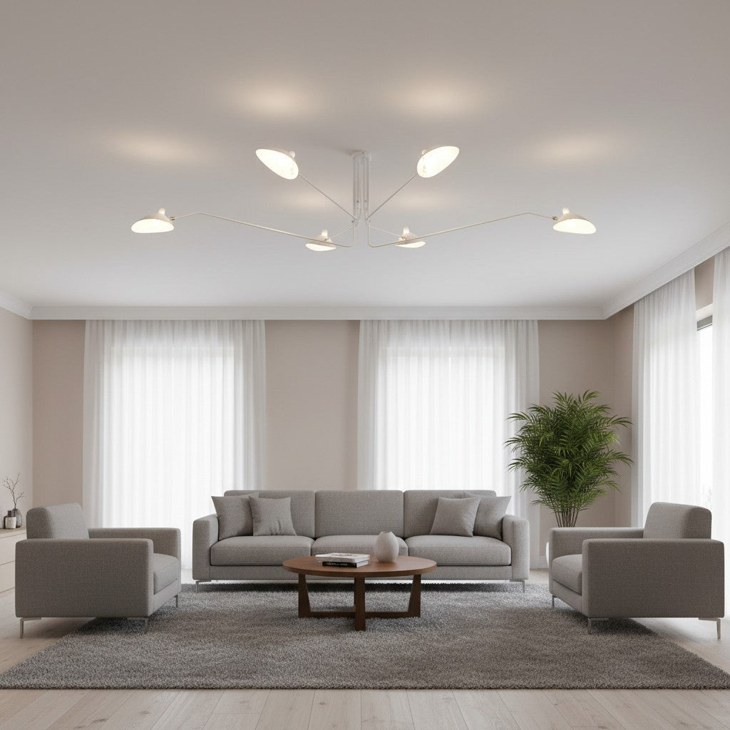 Lampe de Plafond Arclume Arc – Design Sculptural avec Bras Réglables pour Espaces Modernes N43