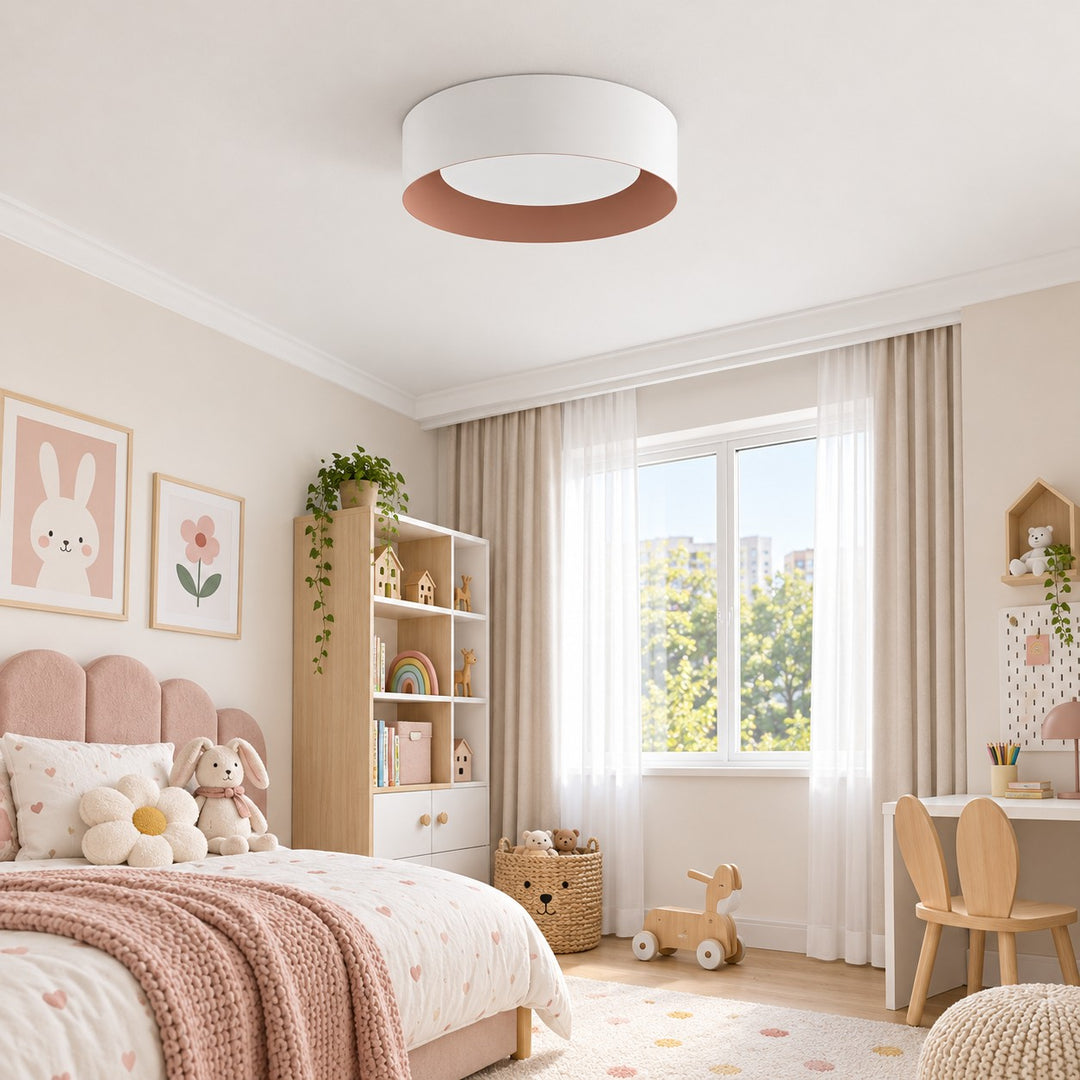 Close Ceiling Diffused Shade Metal Canopy Semi-Flush Mount