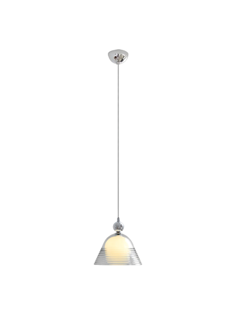 Suspension Sunset – Abat-jour en verre strié avec technique chromée – AFTERGLOW L1