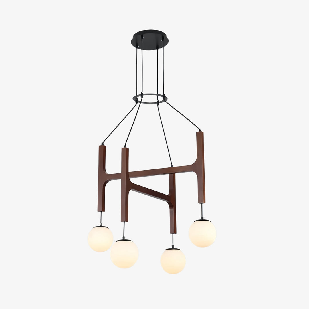 Lustre en Bois Auralith à Bras Multiples - Éclairage Naturel Moderne pour Salon et Salle à Manger