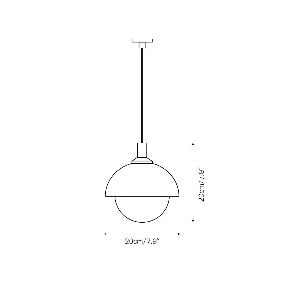 Lampe suspendue perforée en forme de dôme