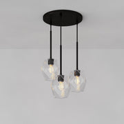 Talvior Multi-Finish Faceted 3-Lights Chandelier – Ideal for Living Room or Boutique Commercial Spaces