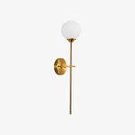 Cargar imagen en el visor de la Galería, Gold long wall sconce with milk glass shade