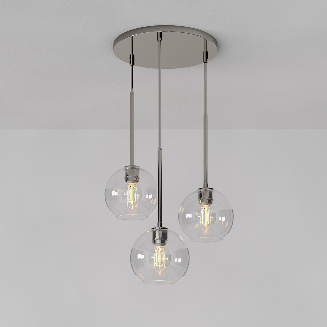 Lámpara de araña minimalista de cristal Selvion: luminaria escultural de vidrio artesanal
