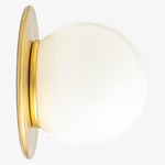 Charger l&#39;image dans la visionneuse de galerie, Glorica Glass Solid Brass Vanity Sconce - Compact Flush Mount Globe Light
