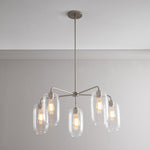 Load image into Gallery viewer, Lumivelle 5-Light Glass Chandelier – Modern Metal Round Lighting
