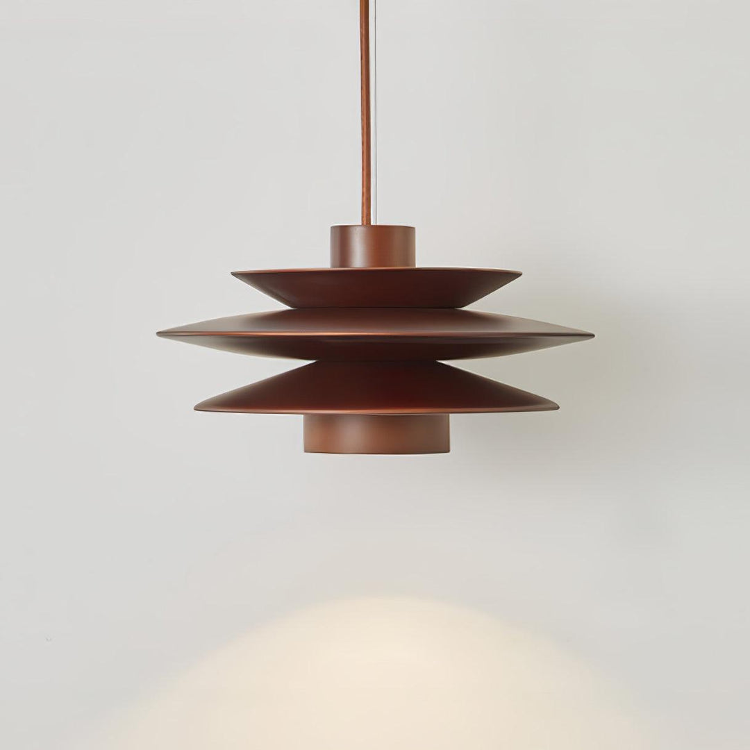 Layered Wood Plug-In Swag Pendant