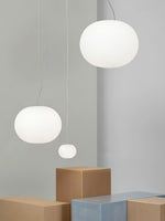 Bild in Gallery-Viewer laden, Frosted White Oval Plug-In Pendant Light
