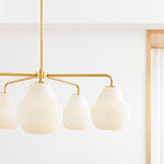 Load image into Gallery viewer, Rivrona 5-Light Chandelier for Entryway - Ribbed Glass Modern Lighting
