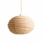 Charger l'image dans la visionneuse de galerie, Apricot cotton-linen round pendant light with khaki cord
