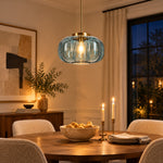 Charger l'image dans la visionneuse de galerie, Ribbed Glass Single-Light Dome Pendant Light