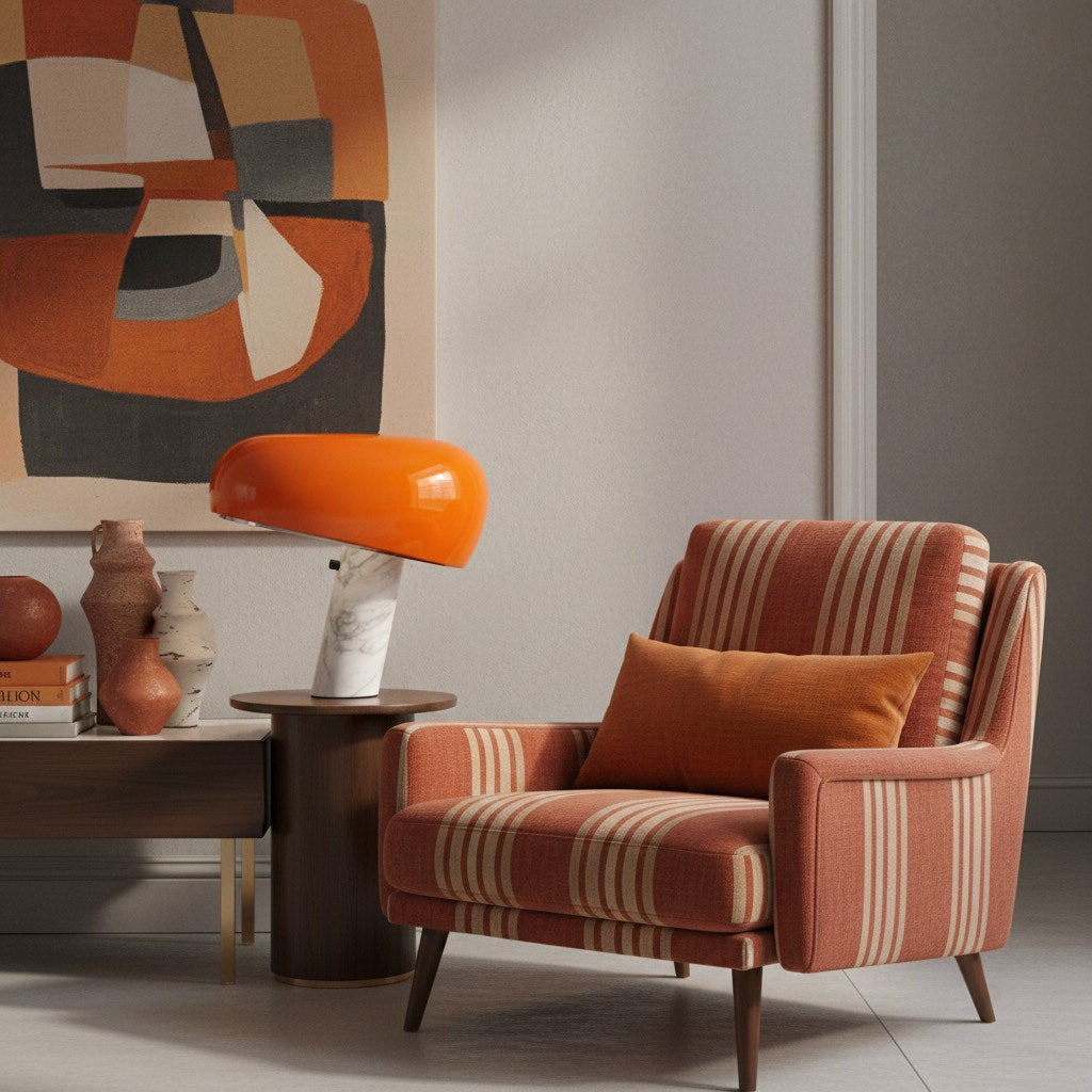 Lámpara de Mesa Estratagema Divertida Slantia - Diseño con Pantalla de Vidrio y Base de Mármol para Sala de Estar o Dormitorio N45