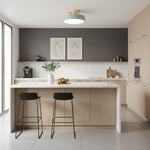 Cargar imagen en el visor de la Galería, Lámpara de Techo Redonda Macaroq – Madera y Acrílico Modernos para Dormitorio