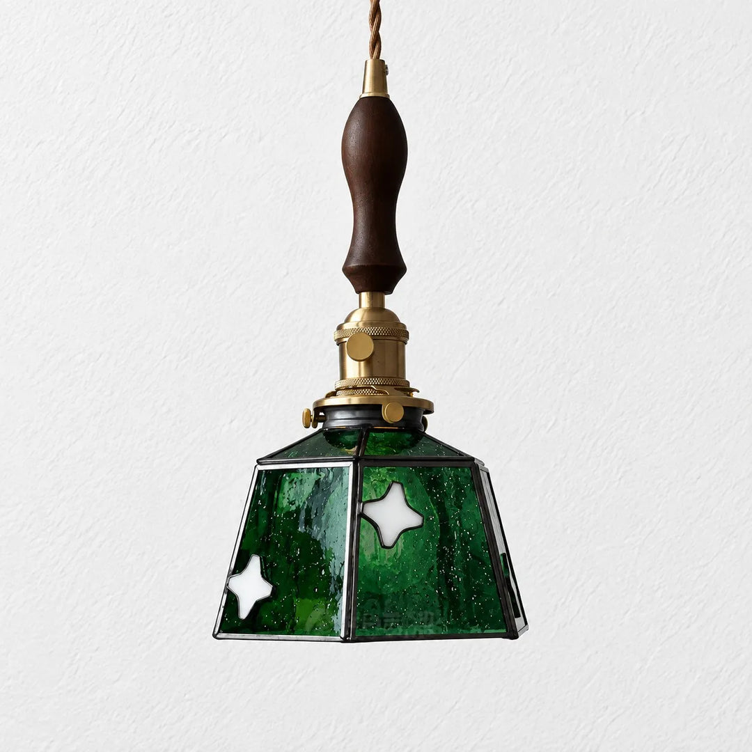 Handmade Stained Glass Bow Pendant Lamp