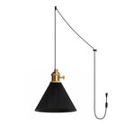 Bild in Gallery-Viewer laden, Turned Wood Conical Plug-In Pendant