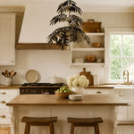 Cargar imagen en el visor de la Galería, Antique bronze tiered palm leaf chandelier in a country kitchen