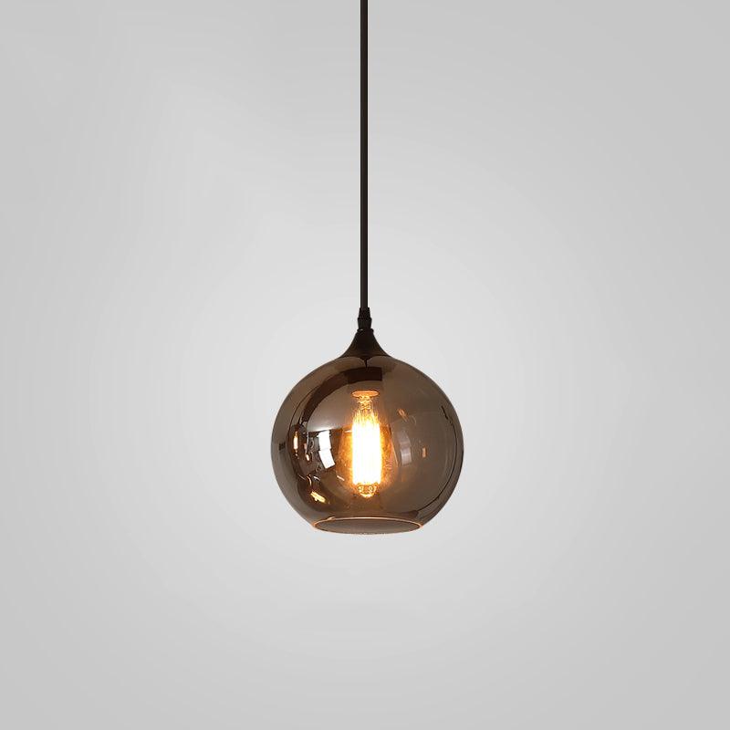 Smoky Gray Hand-Blown Glass Plug-In Pendant