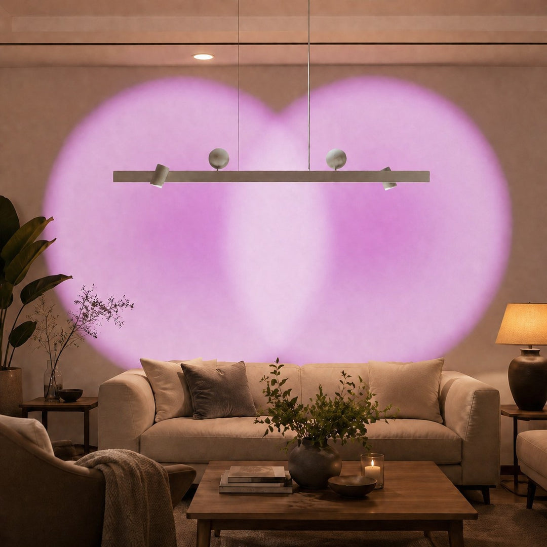 Lámpara colgante lineal para comedor con luz de lavado de pared